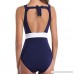 Kiminana Fashion New One-Piece Mesh Panel Swimsuit Swimwear Monokini Navy B07PJZZRMG